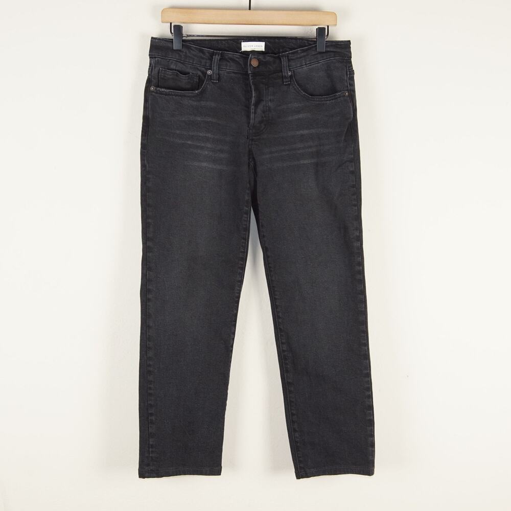 Oliver Logan Chester Slim Straight Low Rise Washed Black Jeans Womens Sz 27